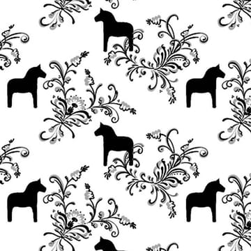 Kurbits fabric - black-white - Arvidssons Textil