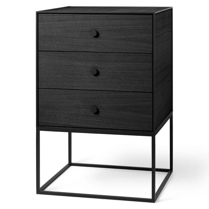Frame 49 side table with three drawers - black-stained ash wood - Audo Copenhagen