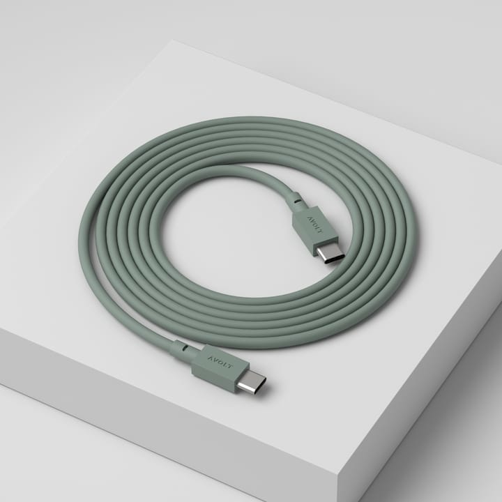 Cable 1 USB-C to USB-C charging cable 2 m - Oak green - Avolt