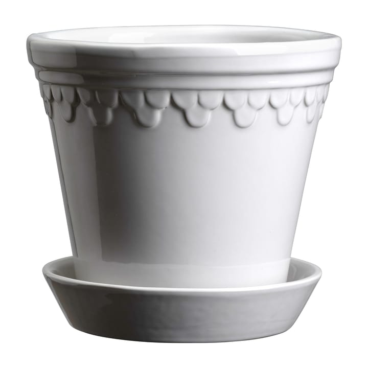 Copenhagen flower pot glazed �Ø14 cm - Mineral white - Bergs Potter