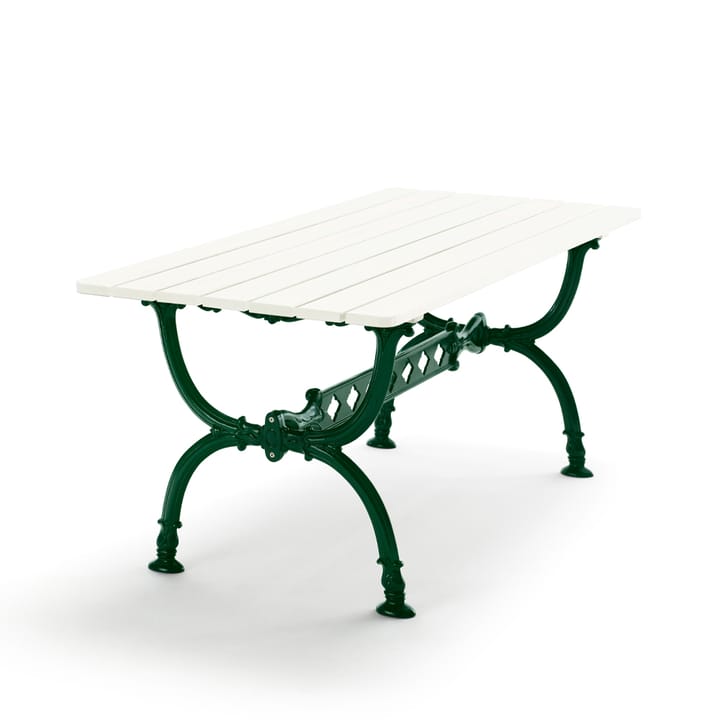Byarum table 142x72 cm - White lacquer pine, green stand - Byarums bruk
