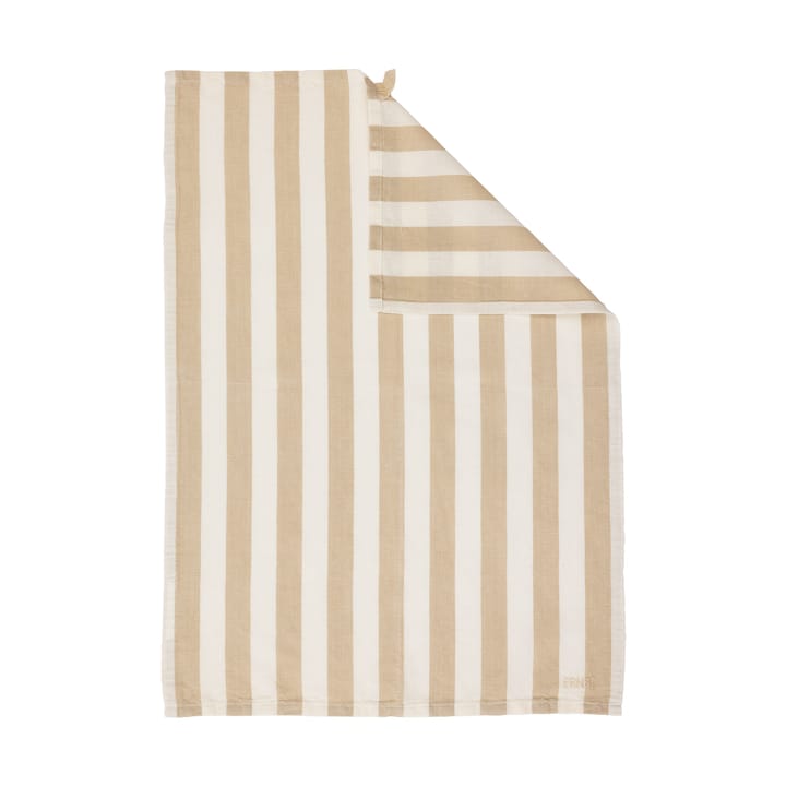Ernst kitchen towel wide stripes 47x70 cm - Beige-white - ERNST
