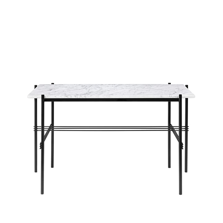 TS Desk - Marble white, black lacquered steel - GUBI