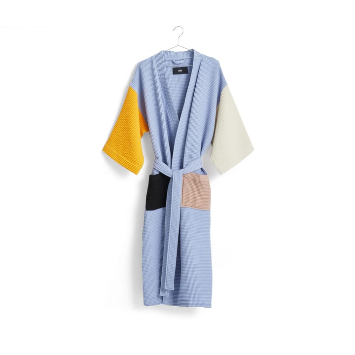 Waffle bathrobe - Dusty blue-multi one size - HAY