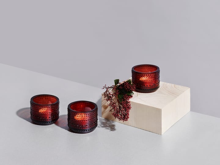 Kastehelmi candleholder - Cranberry - Iittala