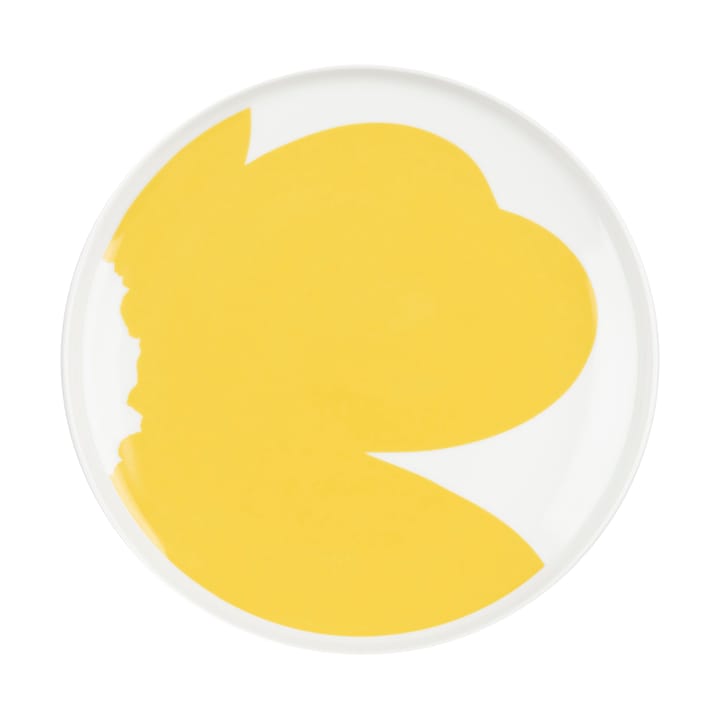 Iso Unikko dinner plate Ø25 cm - White-spring yellow - Marimekko