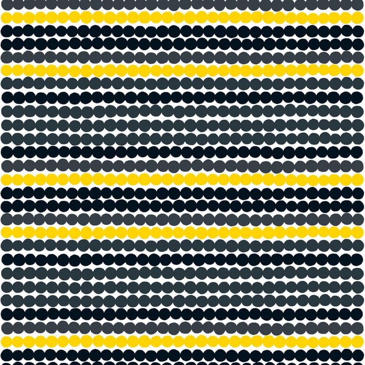 Räsymatto fabric - yellow-black - Marimekko