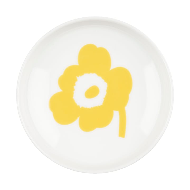Unikko saucer Ø8.5 cm - White-spring yellow - Marimekko