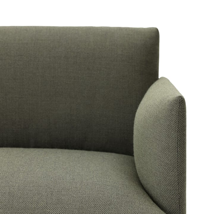 Outline 3-seater sofa leather - Refine black-aluminum leg - Muuto