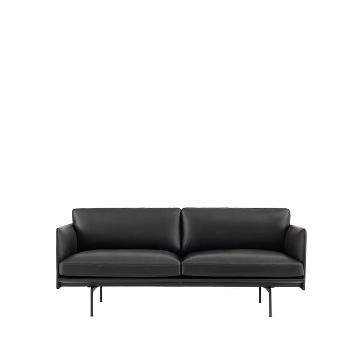 Outline sofa 2-seat - Refine leather black-Black - Muuto