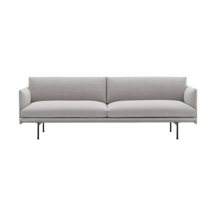 Outline sofa 3-seat fabric - Clay 12-Black - Muuto