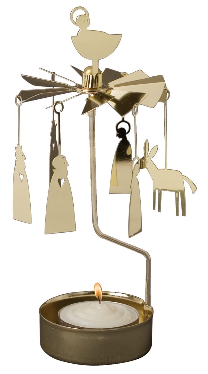 Rotary candleholder Christmas - manger, gold - Pluto Design