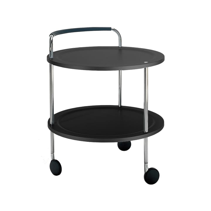 Trolley Round basic serving trolley - Dark grey, chrome frame - SMD Design