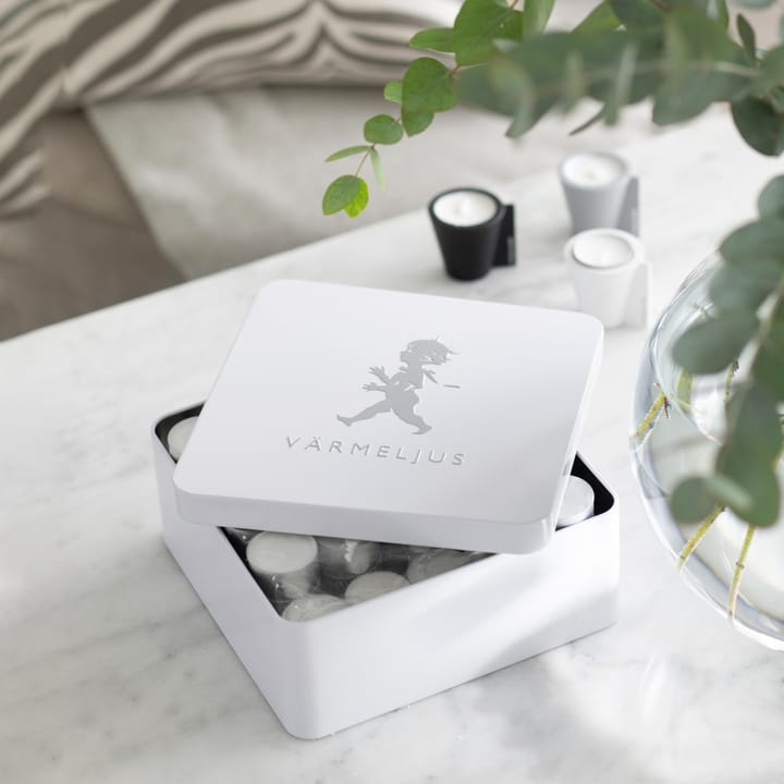 Solstickan tealight box 21x21 cm - White high gloss - Solstickan Design