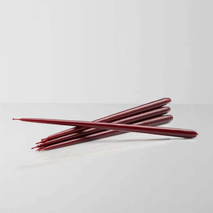 STOFF tapered candle by ester & erik 6-pack - Burgundy red - STOFF