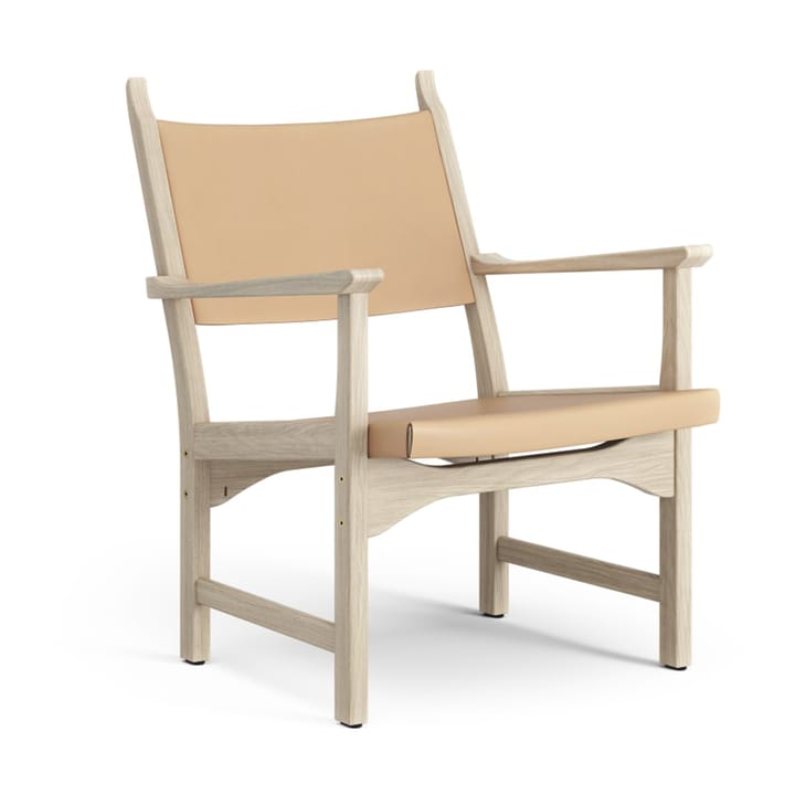 Caryngo arm chair - White pigmented oak-leather natural - Swedese