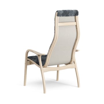 Lamino arm chair white pigmented oak/sheep skin - Charcoal (dark grey) - Swedese