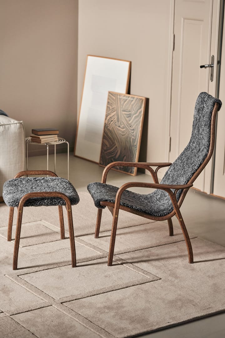 Lamino armchair and footstool oak/sheepskin Special Edition - Rubio Monocoat Chocolate-Charcoal - Swedese