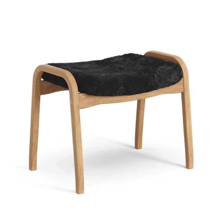 Lamino footstool - Sheepskin black, oiled oak - Swedese