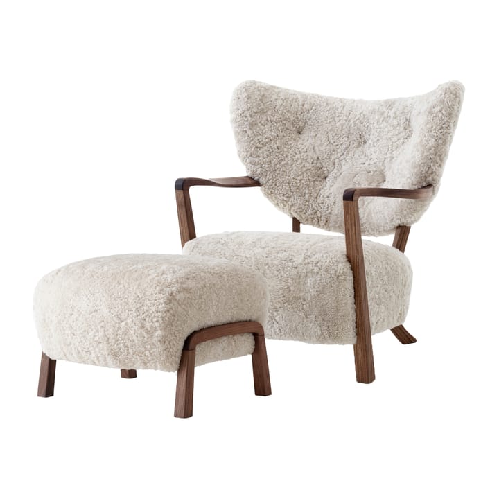 Wulff Lounge Chair ATD2 armchair incl. pouffe ATD3 - Oiled walnut-Moonlight - &Tradition
