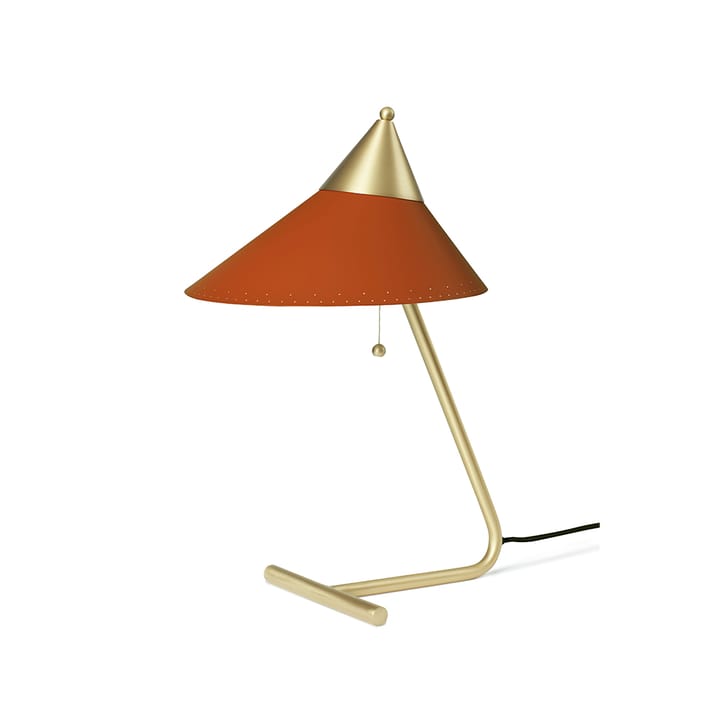 Brass Top table lamp - Rusty red, brass stand - Warm Nordic