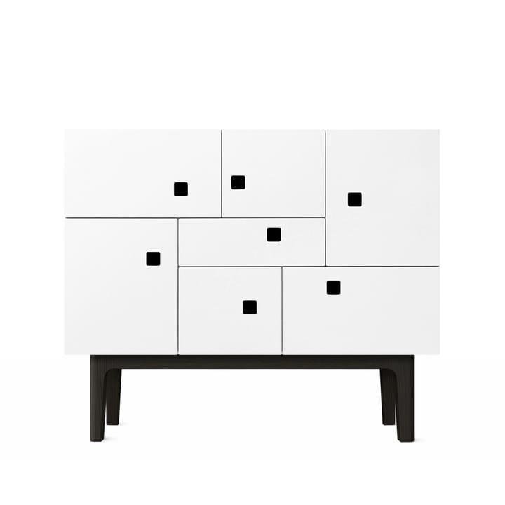 Peep C1 cabinet - White. black lacquered stand - Zweed