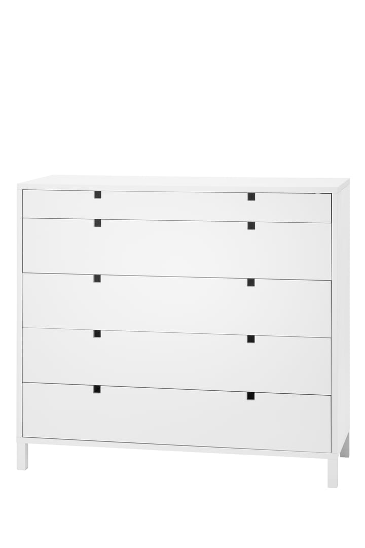 Square dresser 5 drawers - White - 1898