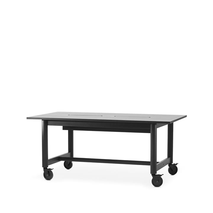 Connect desk - Black stained oak-black wheels-h73 - A2