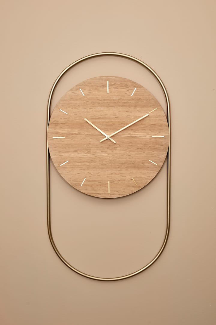 A-Wall wall clock 41x76 cm - Oak-brass - Andersen Furniture