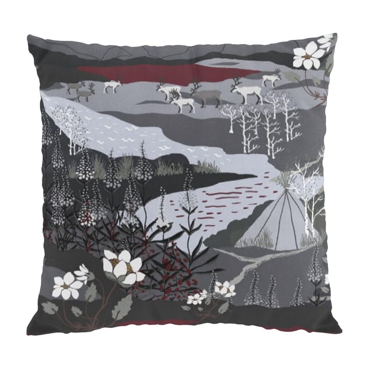 Fjällvandring cushion cover 47x47 cm - Grey-wine red - Arvidssons Textil