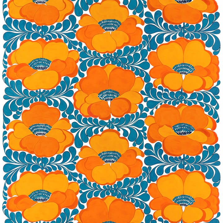 Love fabric - blue-orange - Arvidssons Textil