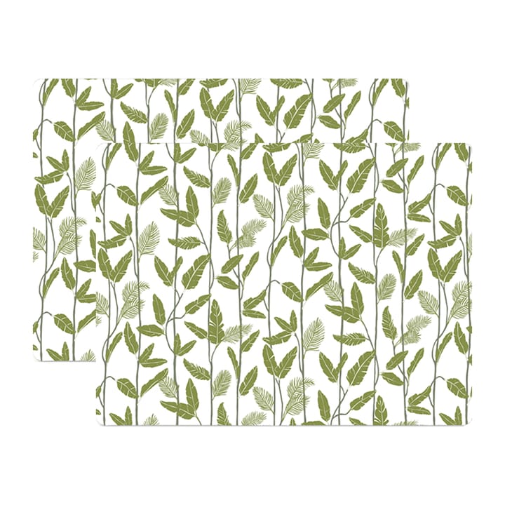 Mougli Green placemat 30x40 cm 2-pack - Green-white - Åry Home