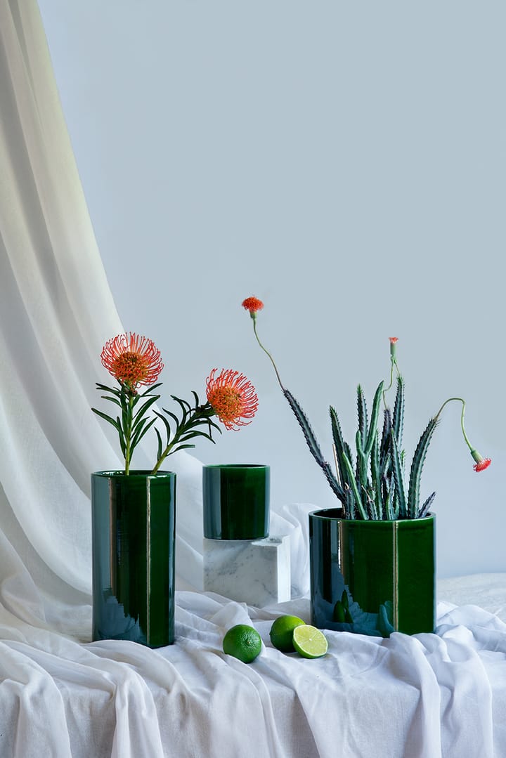 Romeo vase glazed Ø12 cm - Green - Bergs Potter