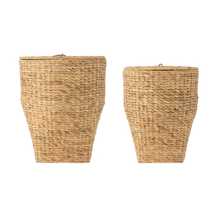Kaise washing basket with lid 2 pieces - Water hyacinth - Bloomingville