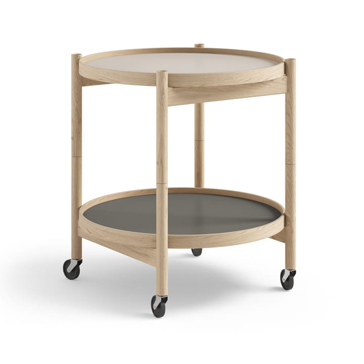 Bølling Tray Table model 50 - Stone, untreated oak stand - Brdr. Krüger