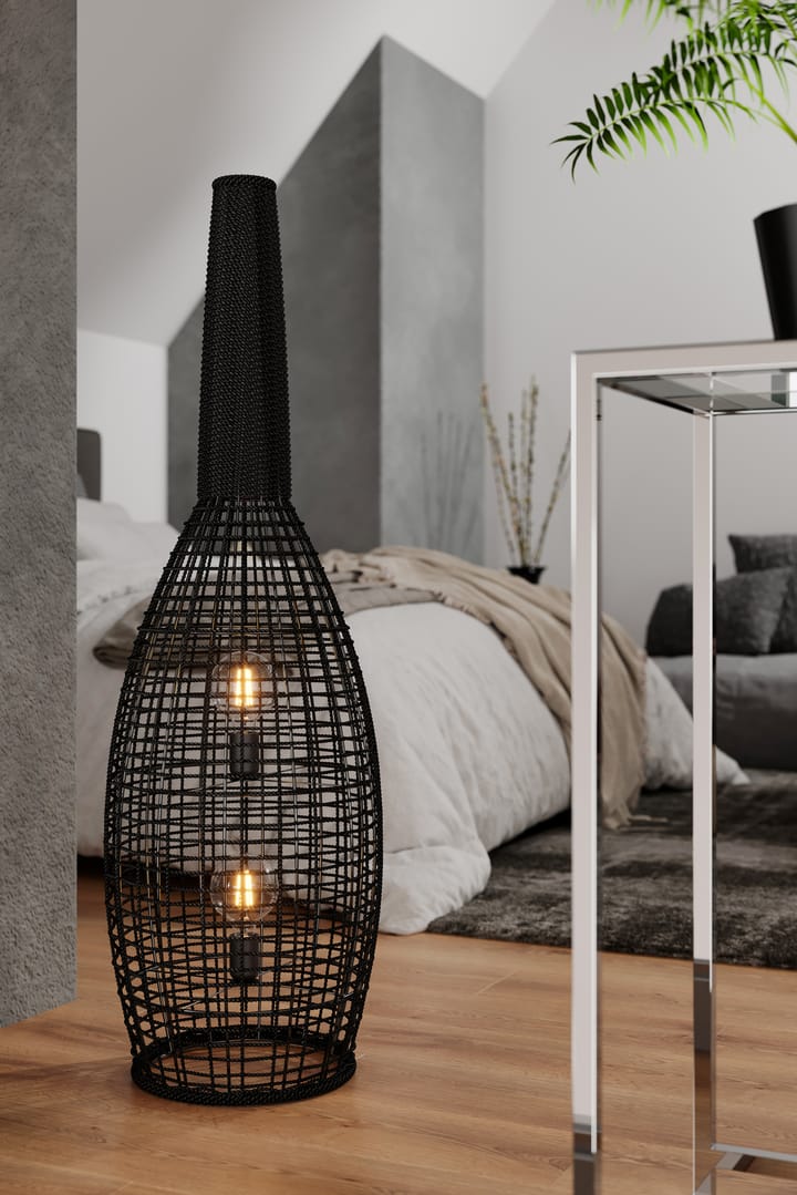 Seagrass floor lamp - black - By Rydéns
