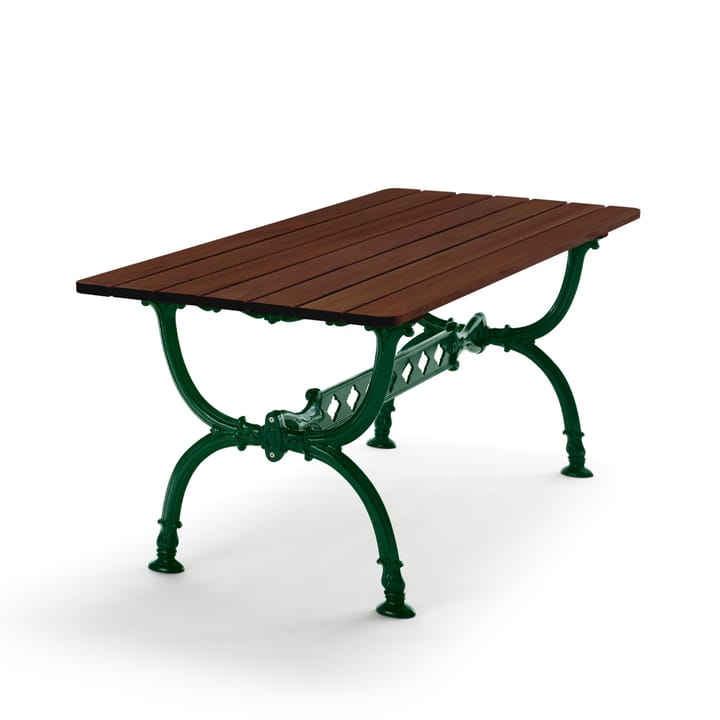 Byarum table 142x72 cm - Pine brown glaze, green stand - Byarums bruk