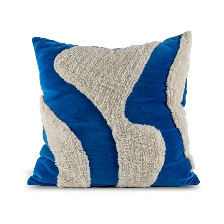 Fluffy cushion 50x50 cm - Blue-beige - Byon