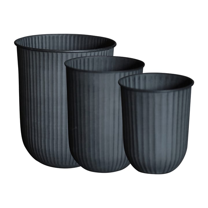 Out stripe flower pot 3-pack - Black - DBKD