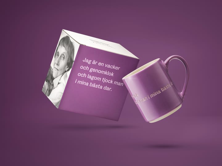 Astrid Lindgren mug, I am handsome - lila-swedish - Design House Stockholm