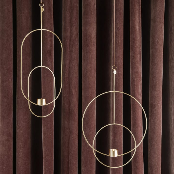 Hanging tealight holder oval - brass - ferm LIVING