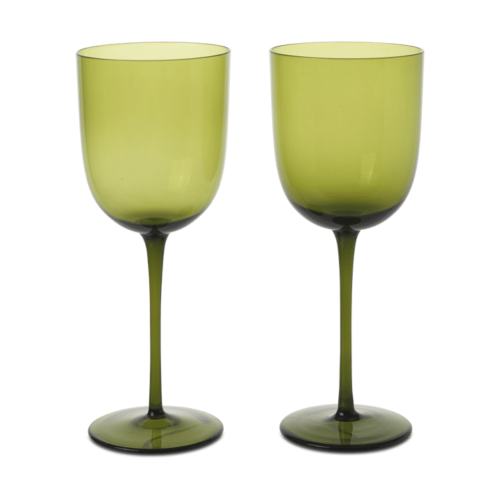 Host white wine glass 30 cl 2-pack - Moss Green - Ferm LIVING