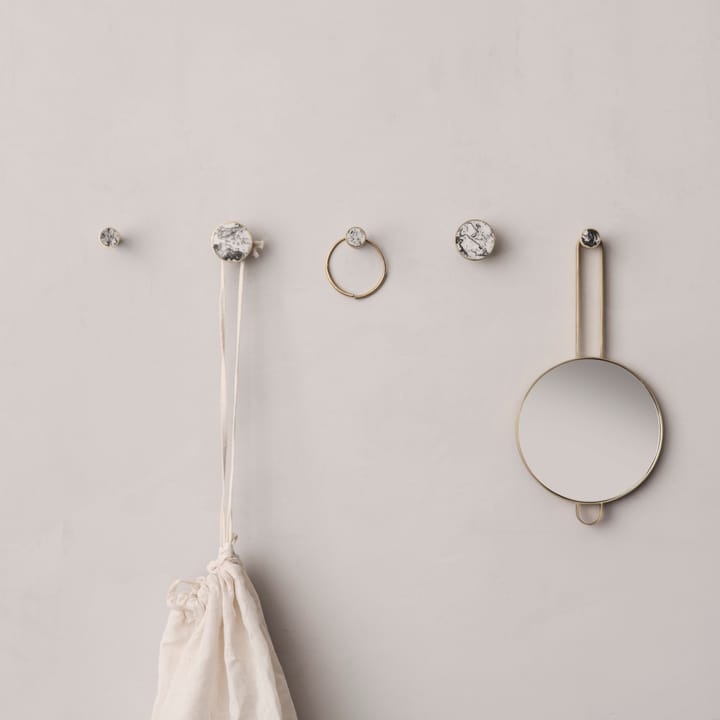 Stone small hook - white marble-brass - ferm LIVING