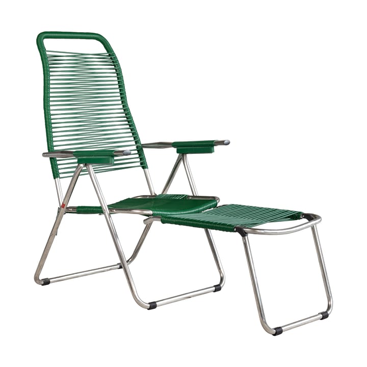 Spaghetti sun lounger with footrest - Green - Fiam