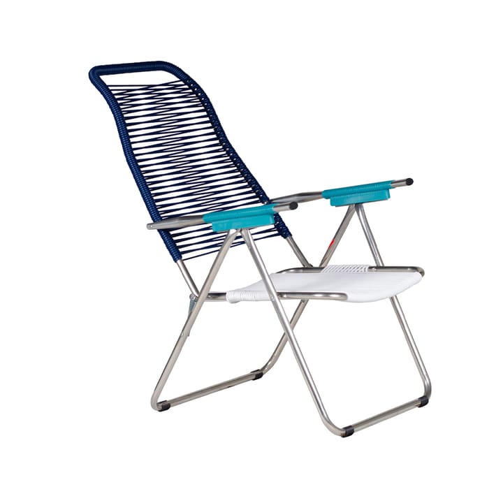 Spaghetti sun lounger without footrest - Multi-aluminium frame-blue - Fiam