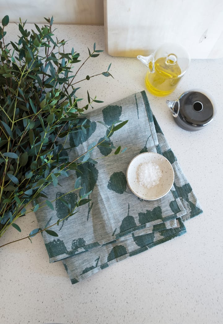 Bouquet kitchen towel 58x58 cm - Green-white - Fine Little Day