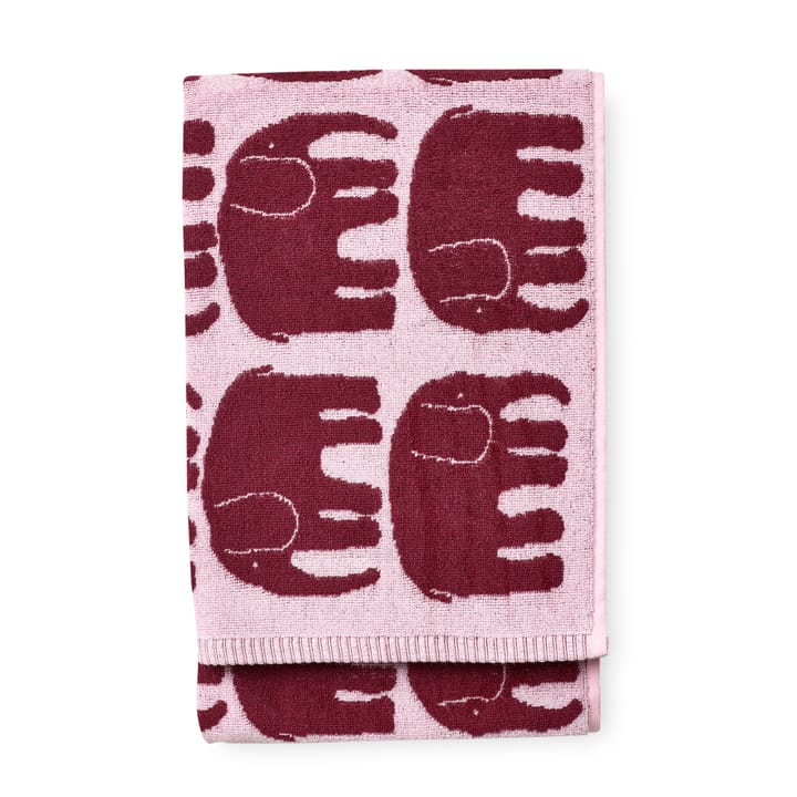 Elefantti bath towel - Wine red - Pink - Finlayson