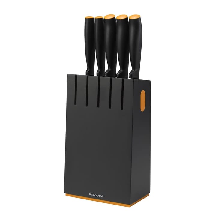 Functional Form knife block with 5 knives - black - Fiskars