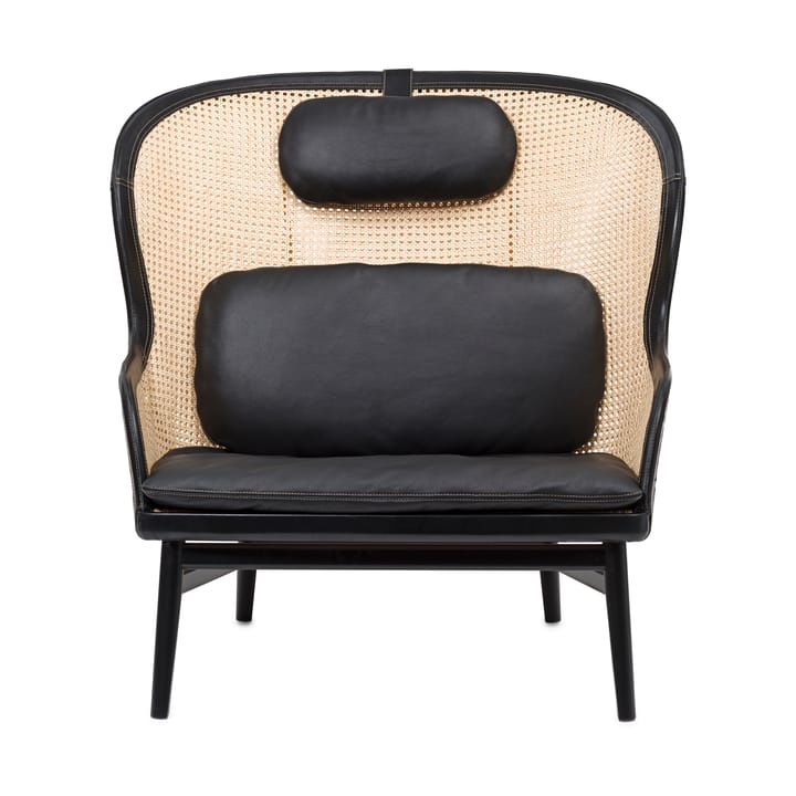 Dandy armchair - Beech-black stained-Tärnsjö leather black - Gärsnäs