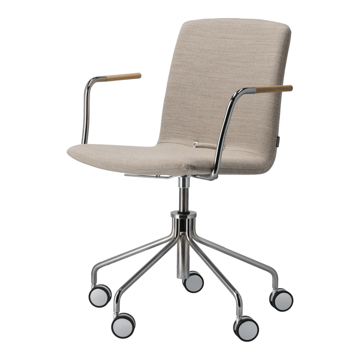 Day armchair swivel stand chrome - Oak-natural-H&S-fabric foss 0212 - Gärsnäs